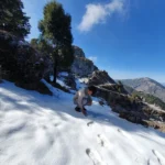 Snow on the Garhwal Himalayan peaks seen from George Everest Peak