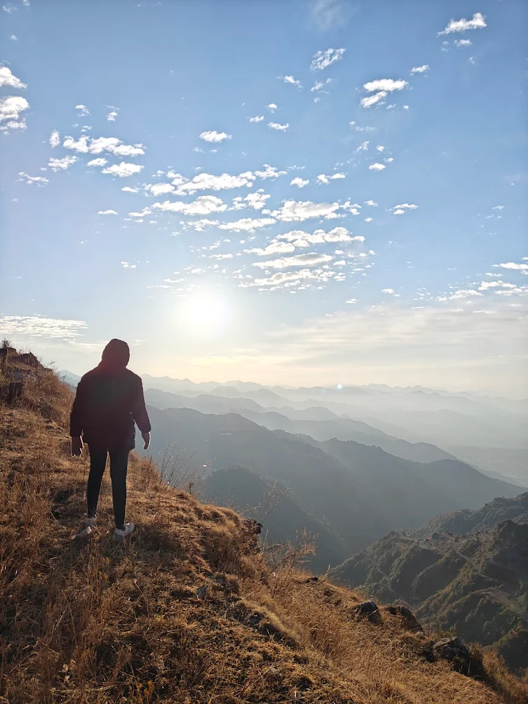 Walking the ridge at sunset