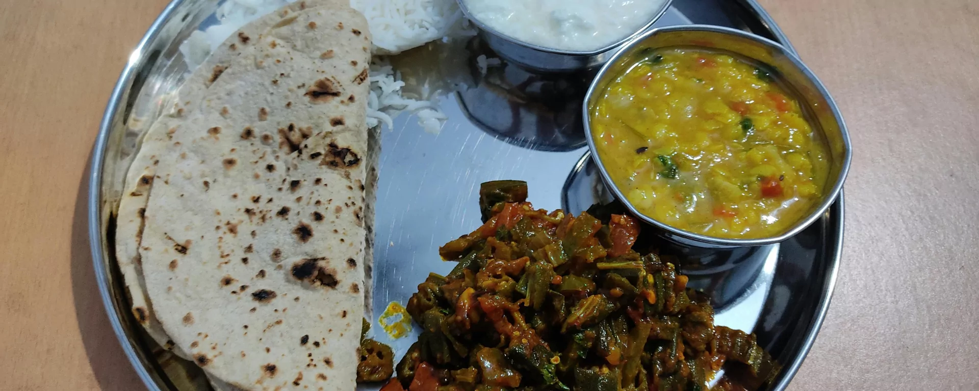 Traditional Pahadi cuisine served on the Pahadi House deck
