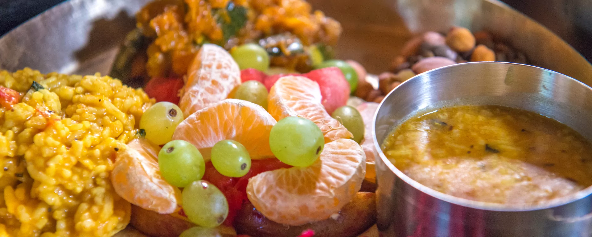 Hot chai and snacks served in the garden at Pahadi House