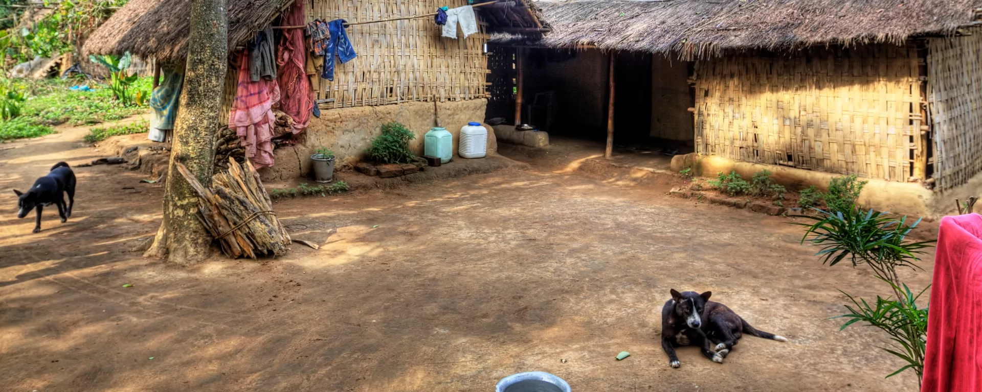 Community gathering in a Garhwali courtyard