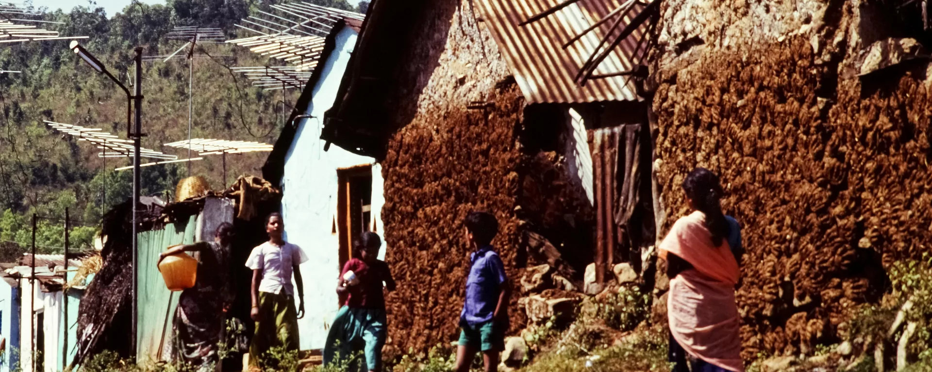 Children and villagers in daily life