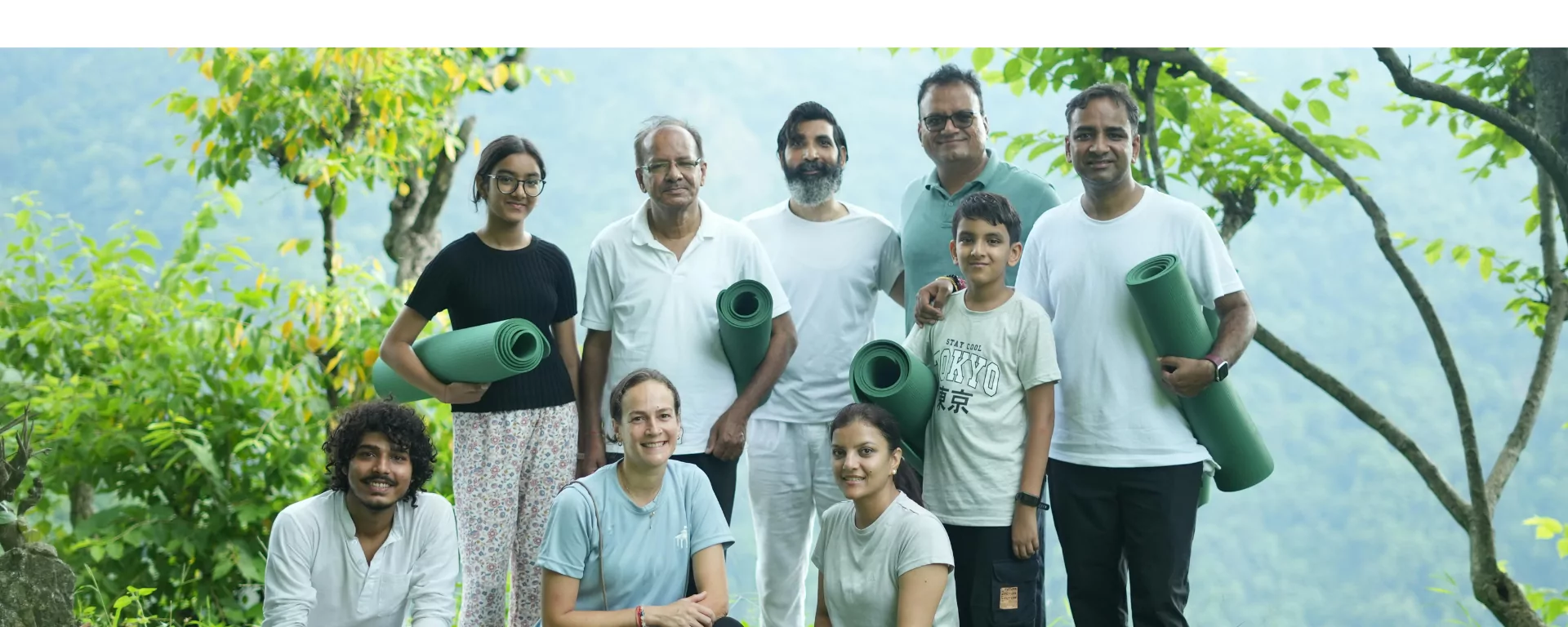 Yoga & meditation on the Pahadi House deck at sunrise