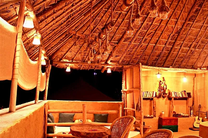 Interior of a luxury tent with double bed at the Rajaji forest retreat
