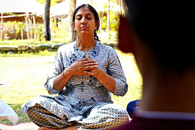 Morning meditation amid the forest near Rajaji National Park