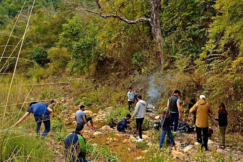 Guided forest trail walk on the edge of Rajaji Tiger Reserve
