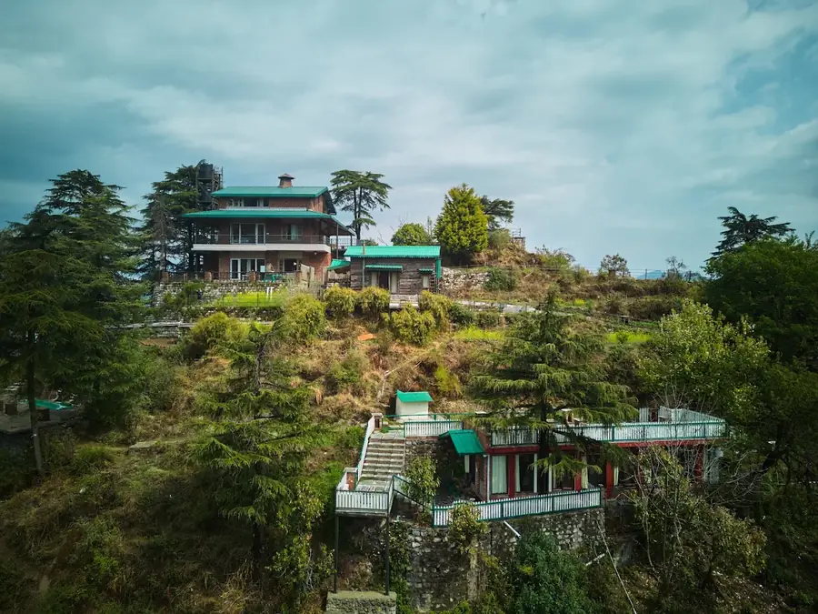 Seegreen Lodges on the forested hillside above Mussoorie