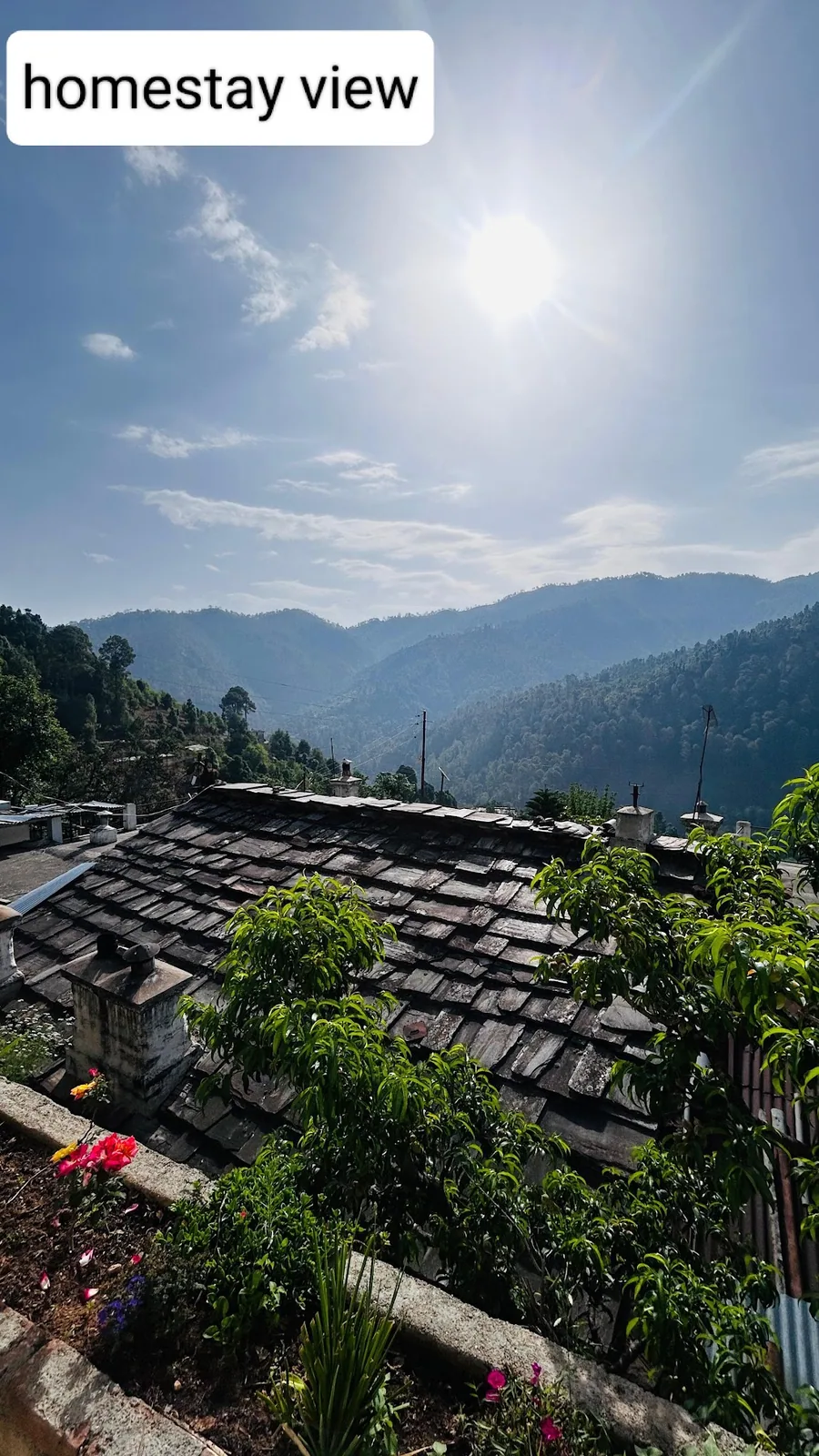 The view across the village and hills from Aa Maa's Homestay, Mukteshwar
