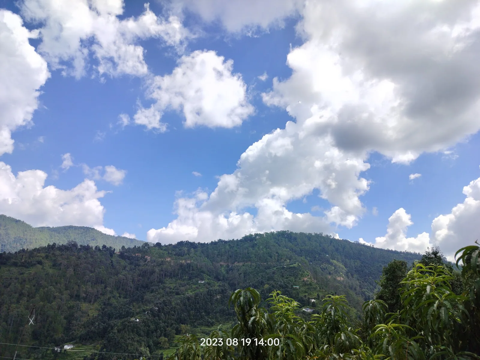 Clouds over the valley from Aa Maa's Homestay, Mukteshwar