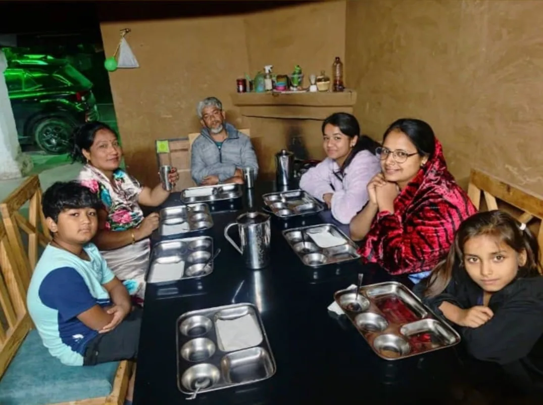Home cooked thali served at Aa Maa's Homestay, Mukteshwar