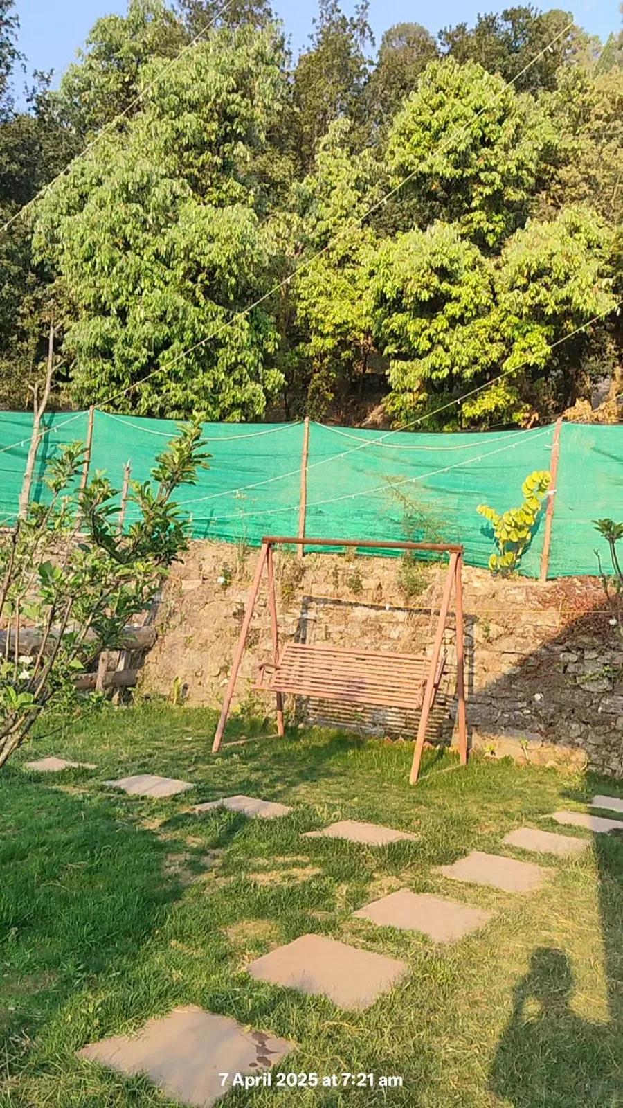Garden and stepping stones at Aa Maa's Homestay, Pangrari, Mukteshwar