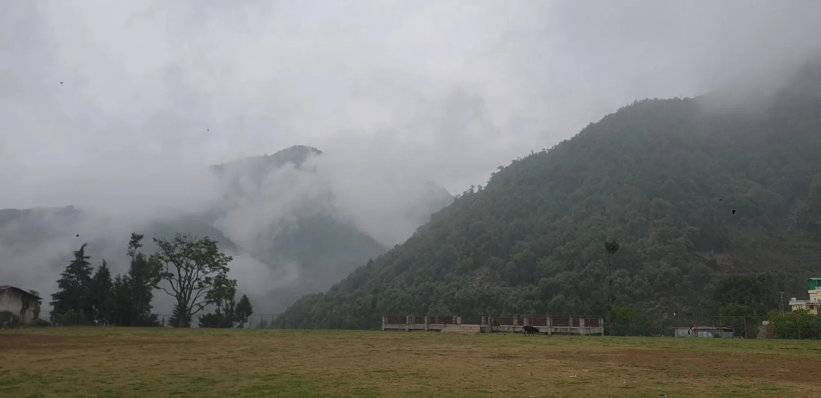 Mist rolling across the ridge at Khirsu, Pauri Garhwal