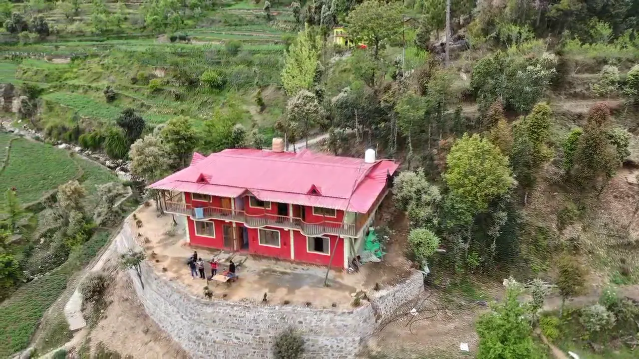 Ghughuti Homestay and the fields around it, Sunkiya near Mukteshwar