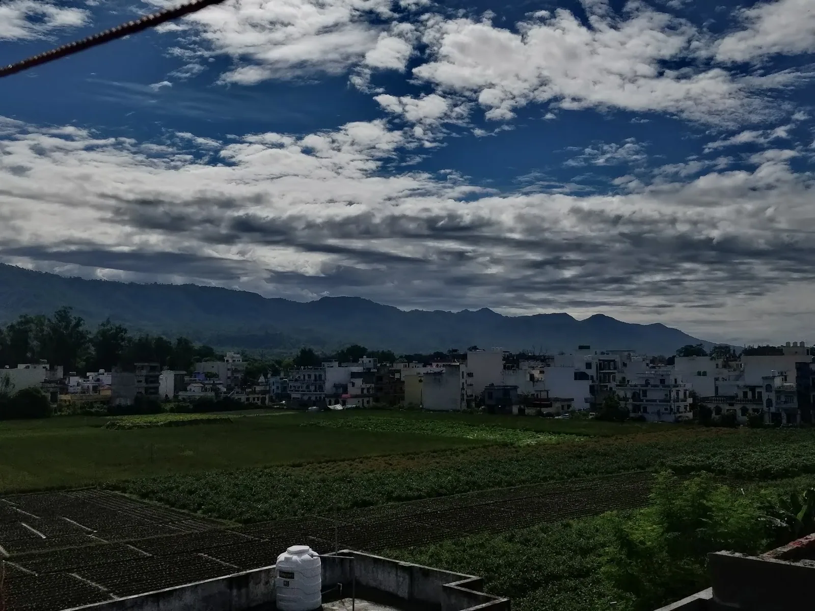 Monsoon clouds over the hills from Little Sparrow Homestay, Rishikesh